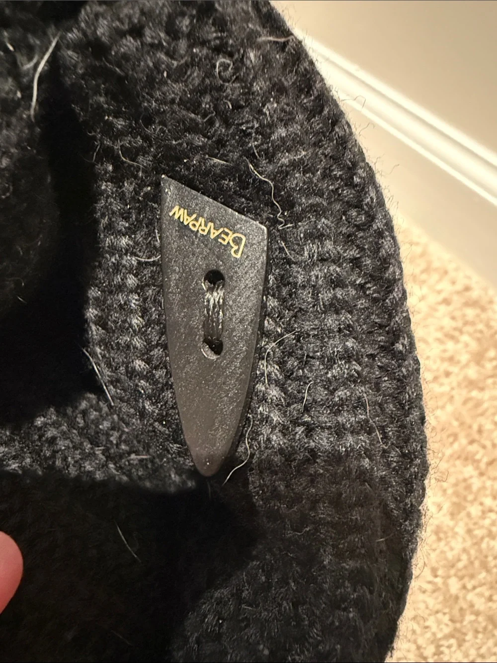 BearPaw Women’s Black Knit Cuffed Boots